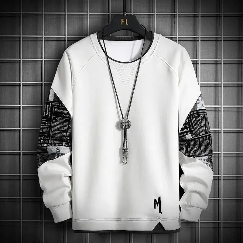 Men's Round Neck Youth Fashion All-match Long-sleeved T-shirt - Bellarte Enchanté Men's Round Neck Youth Fashion All-match Long-sleeved T-shirt